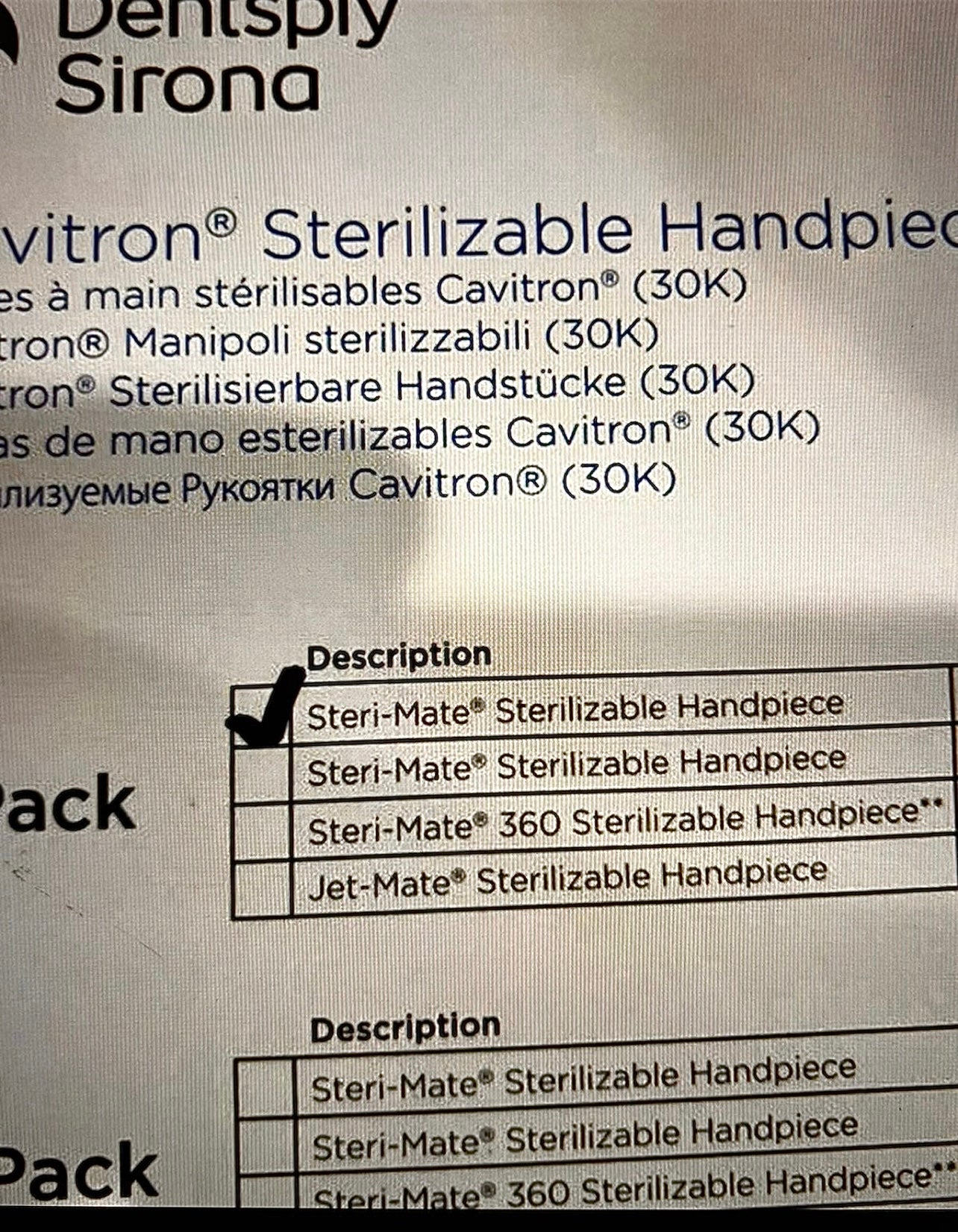 Dentsply Cavitron Steri- Mate Detachable Sterilizable Handpiece