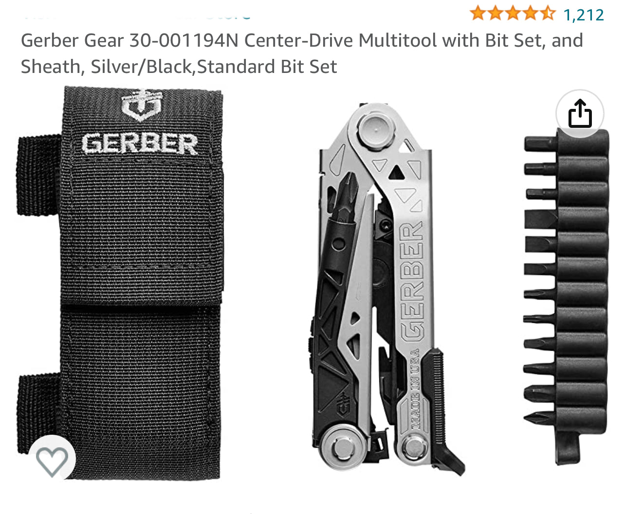 Drive Multitool with Bit Set, and Sheath, Silver/Black,Standard Bit Set