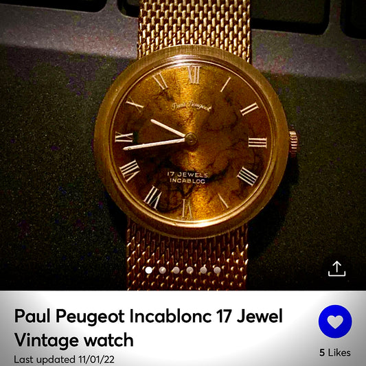 #786 Paul Peugeot Incablonc 17 Jewel Vintage watch