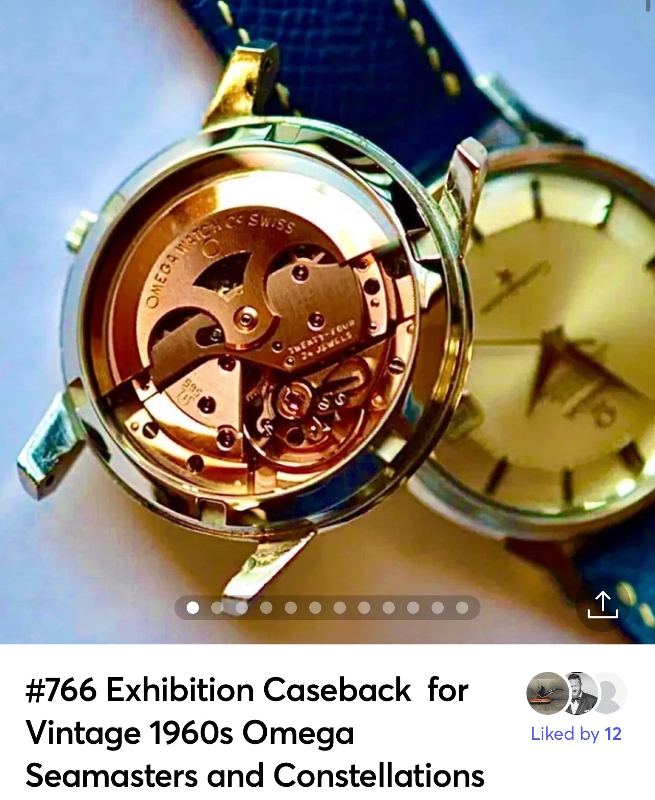 #766B Exhibition Caseback ONLY for Vintage 1960s Omega Seamasters and Constellations