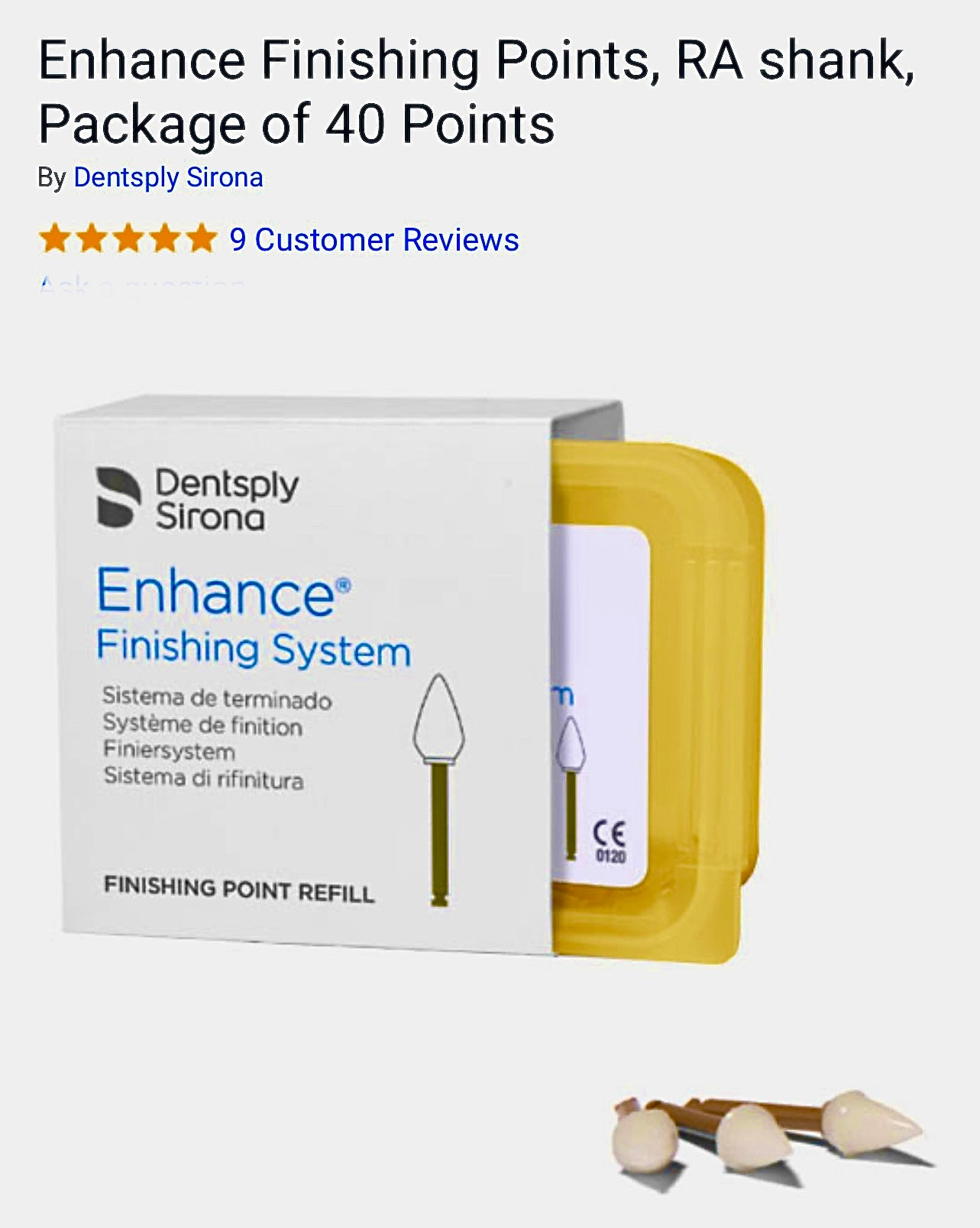 Enhance Finishing Points, RA shank, Package of 40 Points By Dentsply Sirona