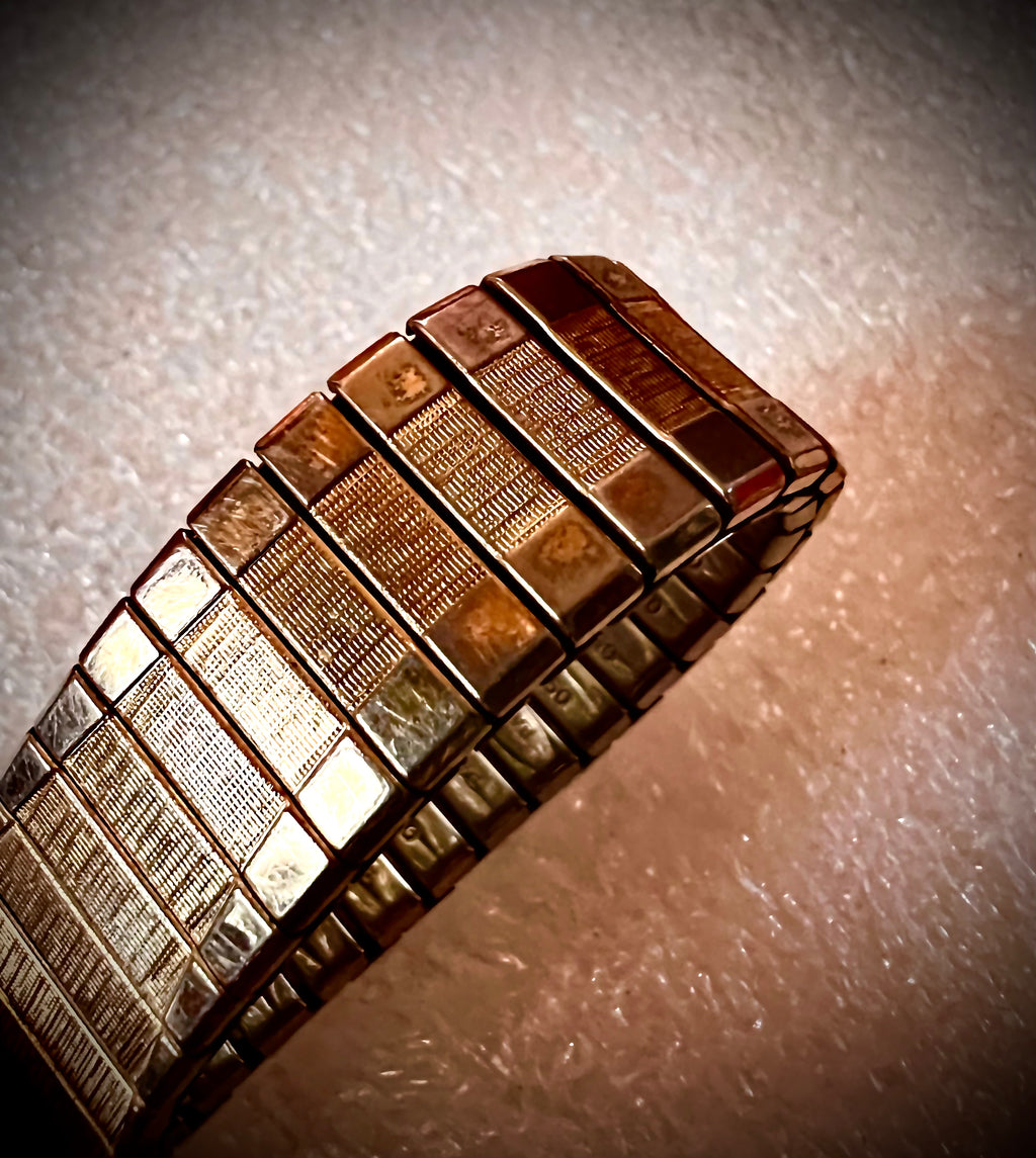 #593-A Gold Filled Band  for Omega Benrus and other watches from 1960s 20 Micron Gold Electroplated Watch Braclet Band