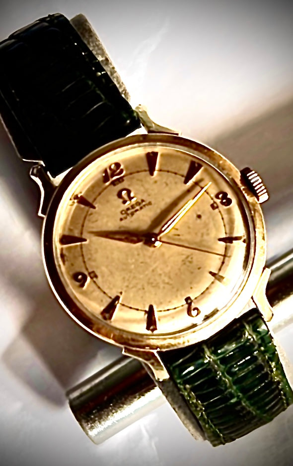 #521 Omega 14K Gold Filled automatic bumper Men Swiss watch 14K Gold Filled