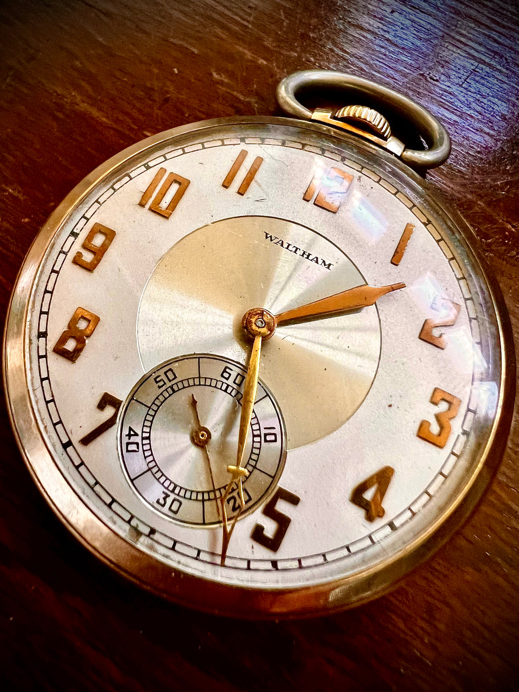 #812 Waltham Premier Colonial 10K GF 17J 12 Size Pocket Watch Fully Working 1940