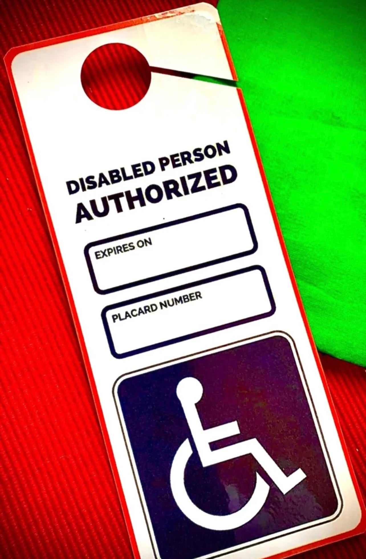 Handicap Disabled Placard, Sign Impedido Card Fast Shipping