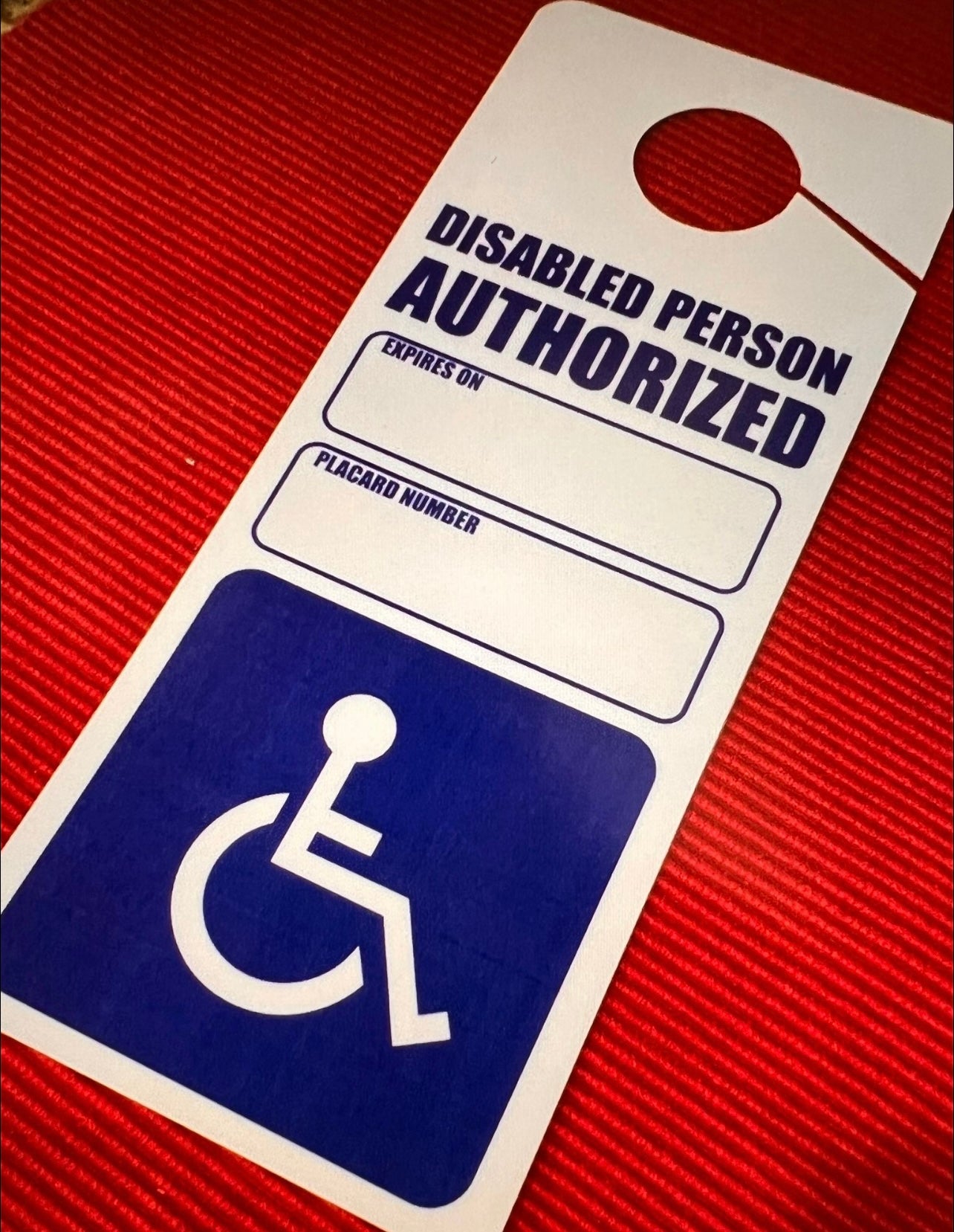 Handicap Disabled Placard, Sign Impedido Card Fast Shipping