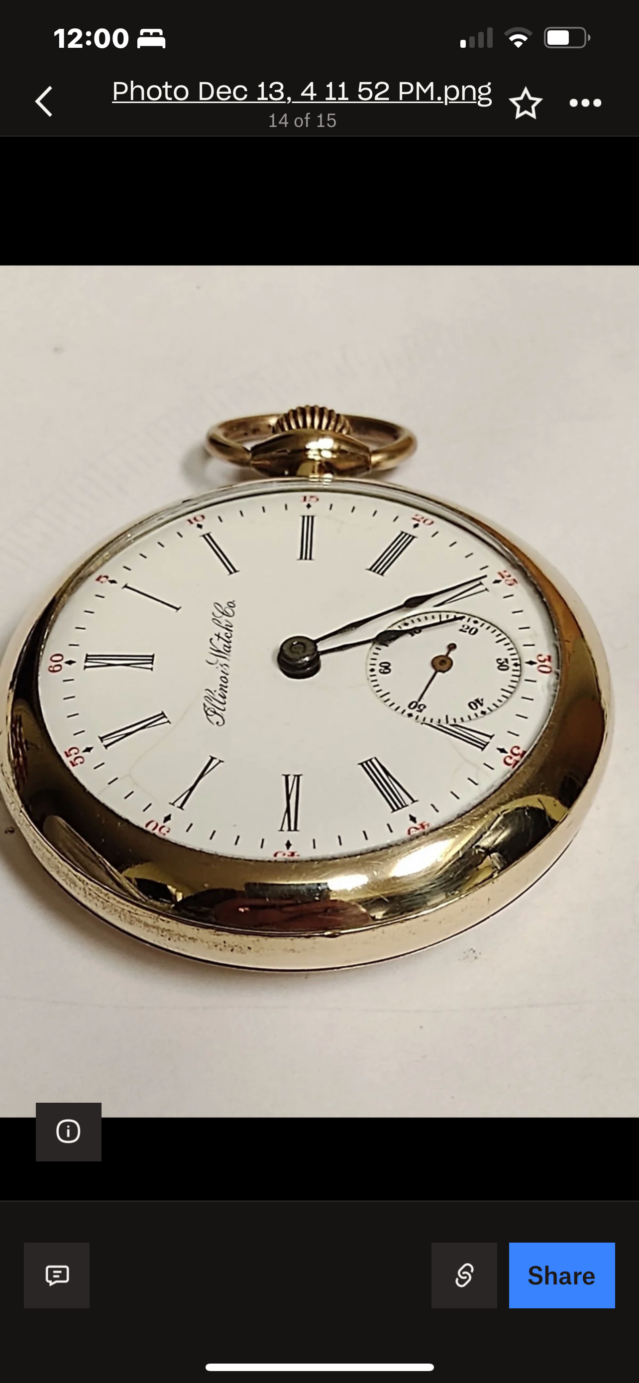 #166  ILLINOIS POCKET WATCH GRADE I.W.C.   18S 7Jewls  WORKING GREAT Gold Filled large  beautiful