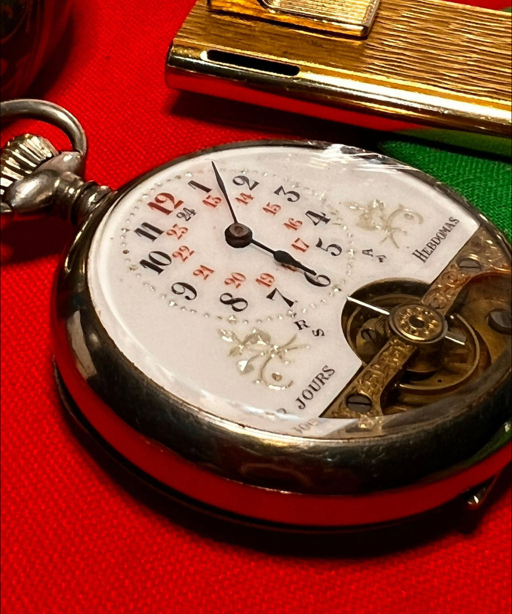 R#211 A- Collectors Vintage Swiss Hebdomas by OMEGA From 1902 Collectors Vintage Swiss Hebdomas 122 Years Old 1902 pocket watch