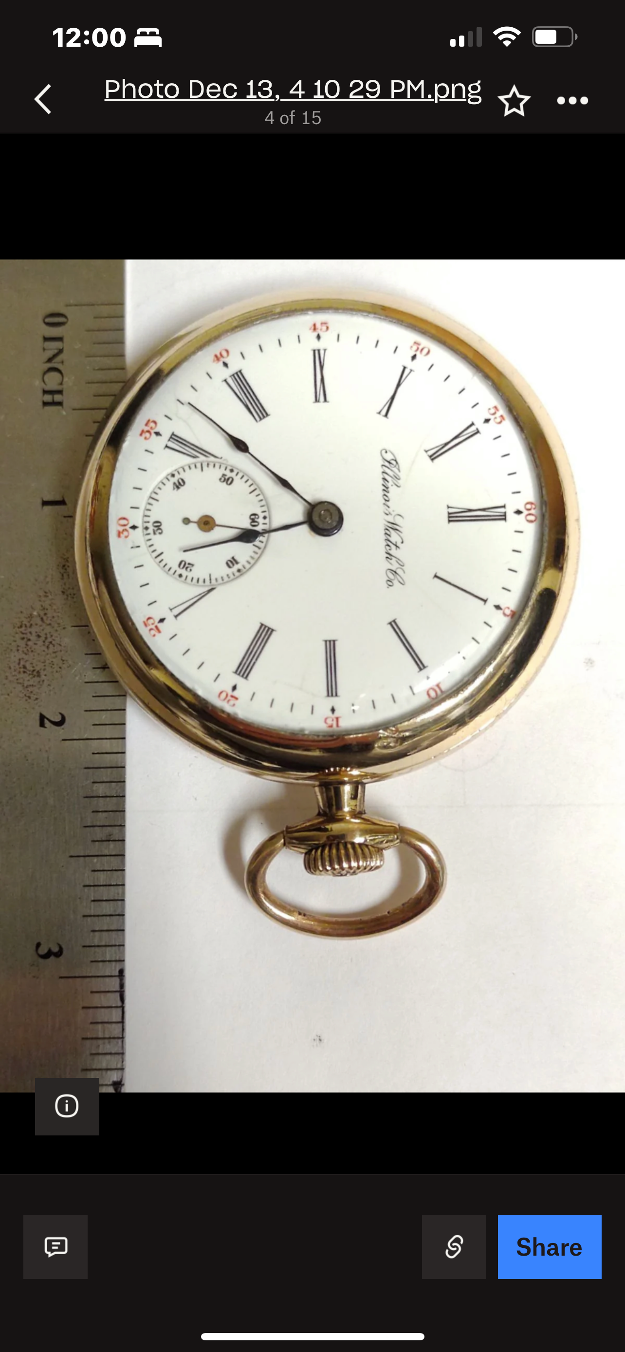 #166  ILLINOIS POCKET WATCH GRADE I.W.C.   18S 7Jewls  WORKING GREAT Gold Filled large  beautiful