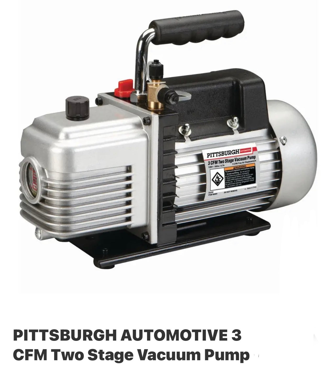 PITTSBURGH AUTOMOTIVE 3 CFM Two Stage Vacuum Pump