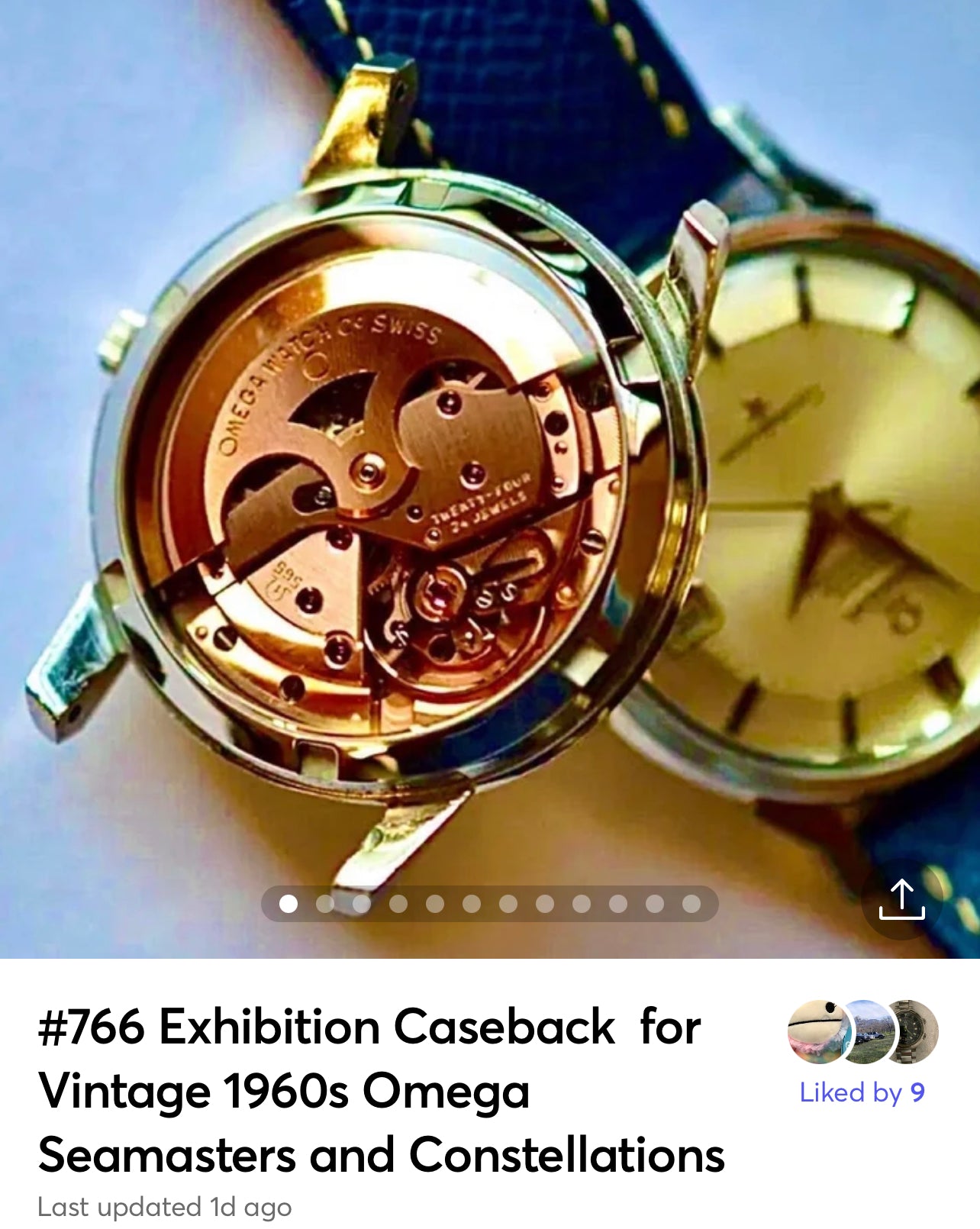 #766B Exhibition Caseback ONLY for Vintage 1960s Omega Seamasters and Constellations