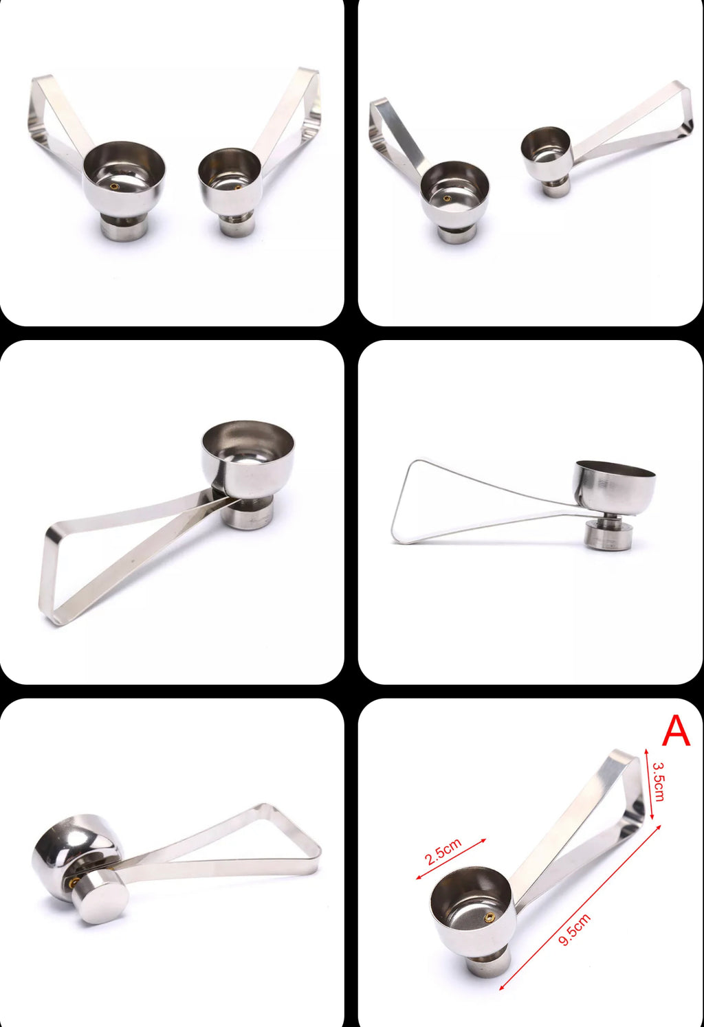 Stainless Steel Egg Cutter Eggshell Topper Shell Opener Kitchen Cooking Tool model Type B a bit larger than Model A 3.5 Cm