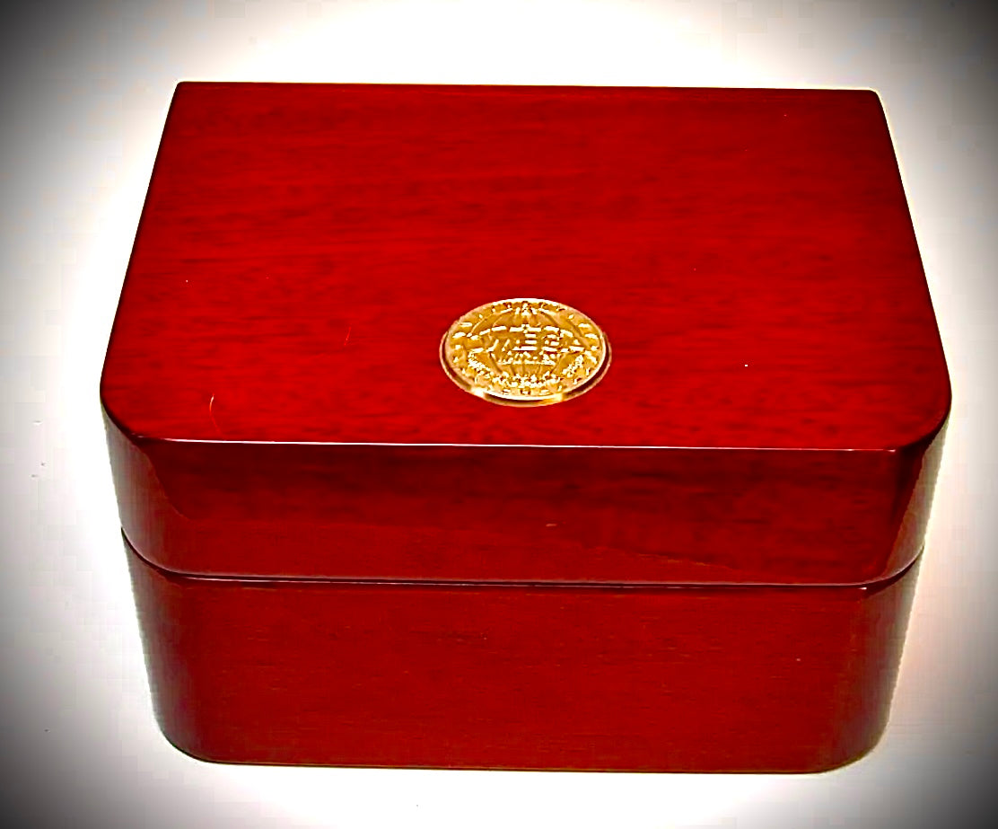 #110322A Omega Authentic Wooden Lacquered Empty Watch Box Wood Storage Box