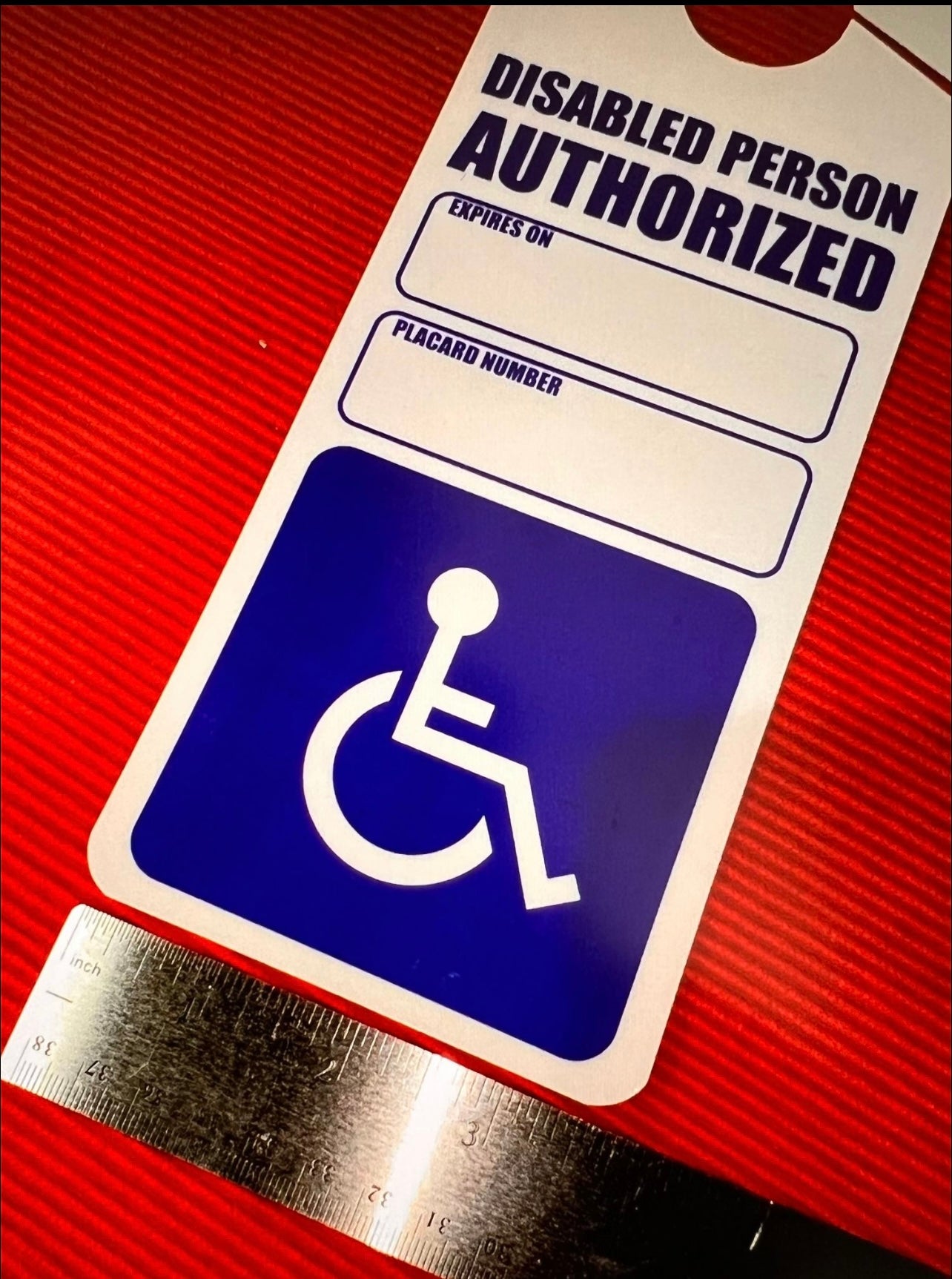 Handicap Disabled Placard, Sign Impedido Card Fast Shipping