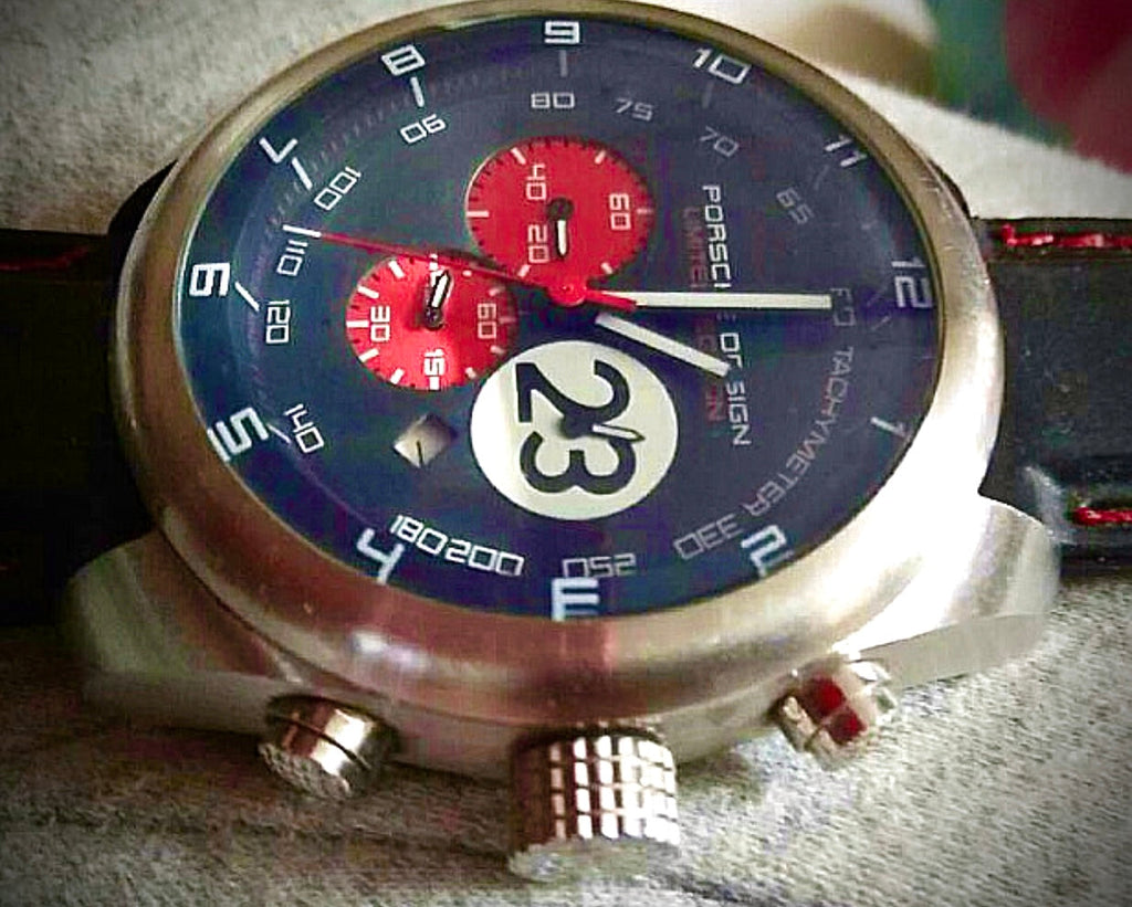 #616 Porsche Design P6612 Dashboard Chronograph Limited Edition Titanium Swiss Automatic case 42mm Lugs 22mmHighly Collectable Titanium watch car 23 winner of 1970 Lemont