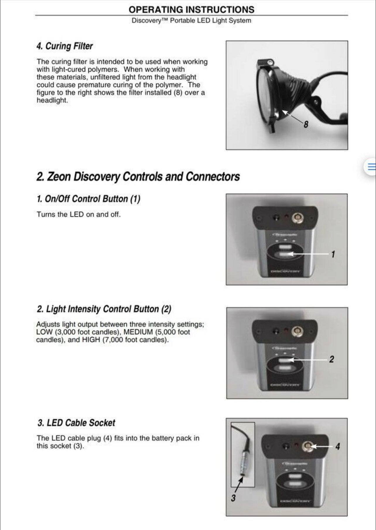 Exchange Service for Orascoptic Zeon DISCOVERY Dental LED Louopes light System Battery Module Only