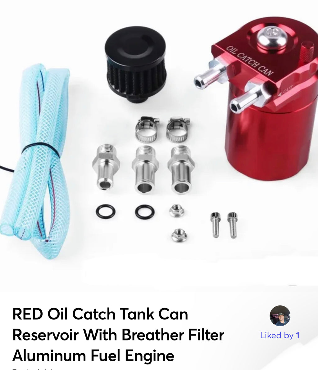 Oil Catch Tank Can Reservoir With Breather Filter Aluminum Fuel Engine