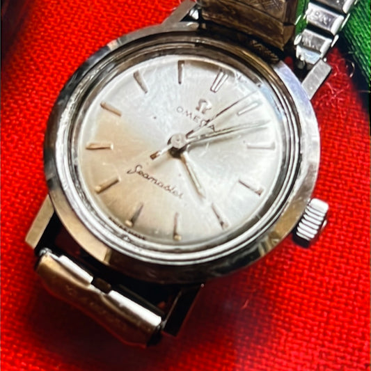 #396 Omega Seamaster Ladies, Vintage, Manual Wind Silver Dial WorkingRareHTF! Ebay Inv Shahid 170.01