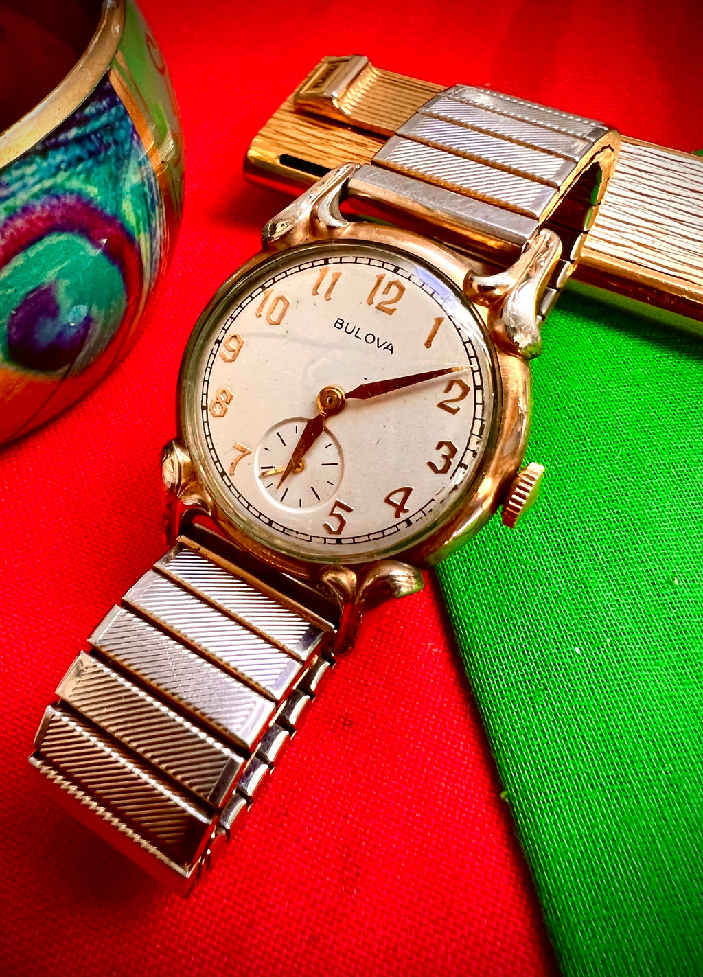 #419 Vintage 1950s Bulova 10K Gold plated Windsor Unisex  beautiful Wrist Watch