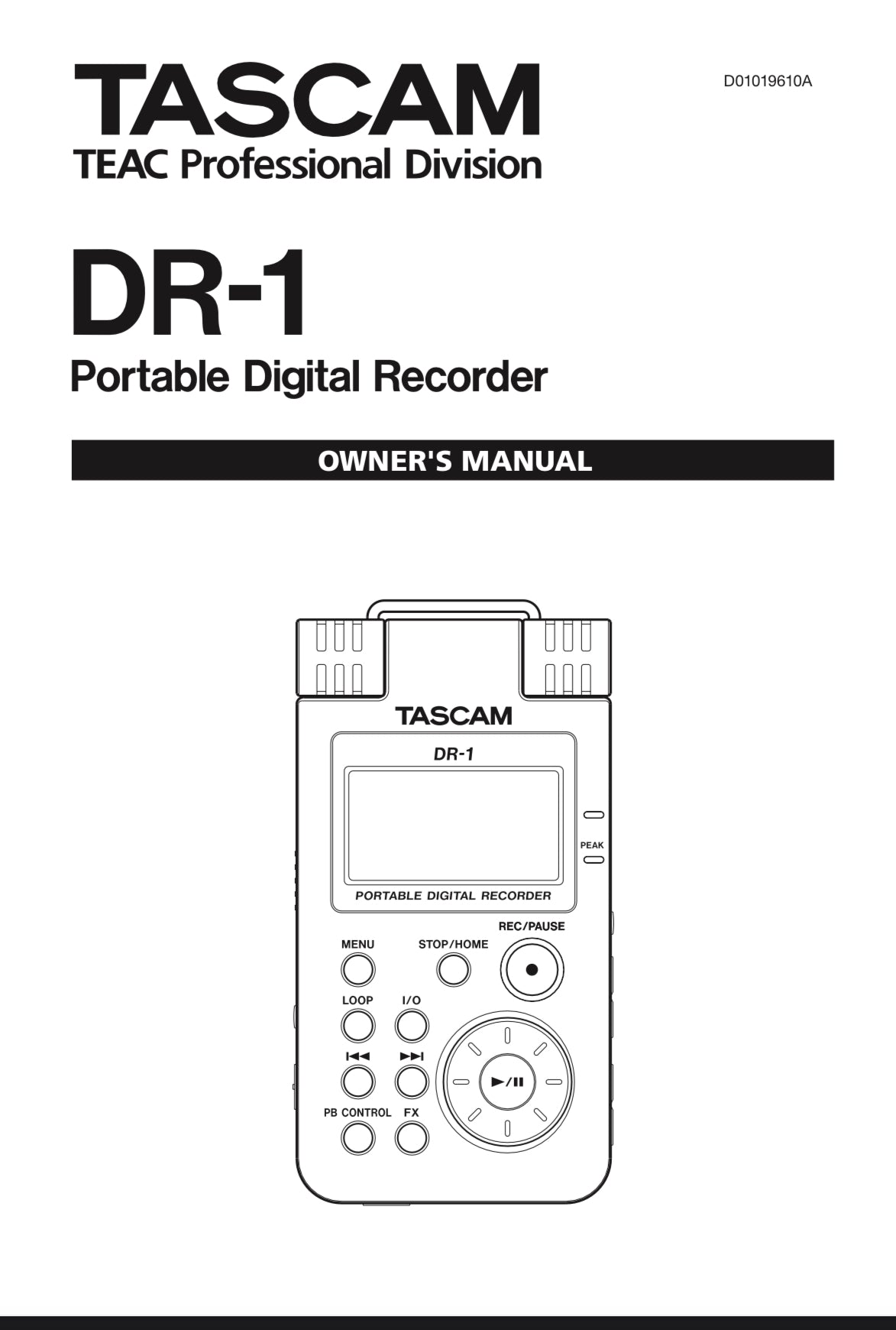 Tascam DR-1 Portable Digital Recorder w/ Battery MW3A3 Tascam Dr-1 Handy Recorder 2GB / MP3 / WAV / with manual