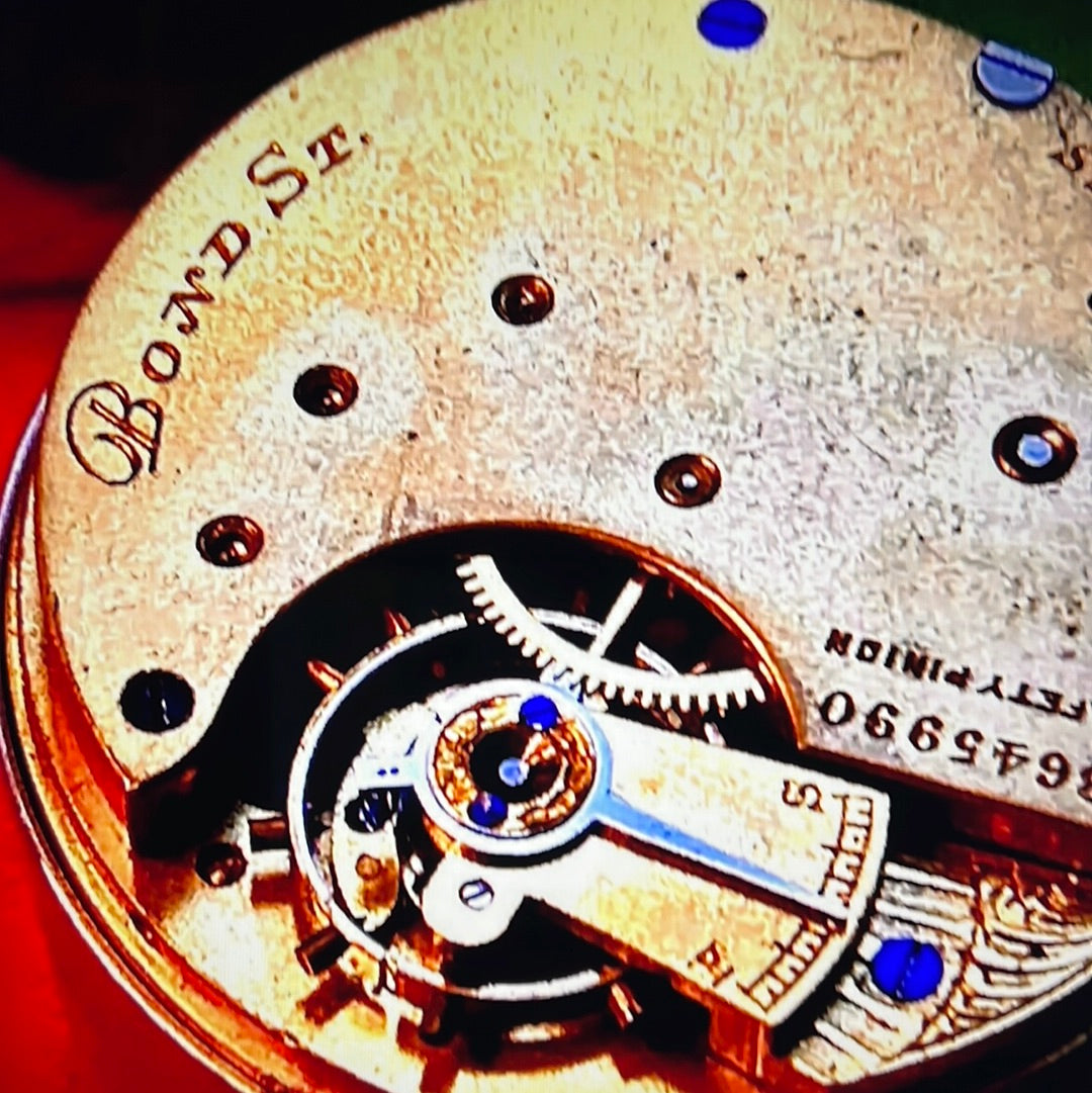 #660M High-End Antique Waltham Bond St Pocket Watch Movement with dial and hands from year 1884 14S  Open Face