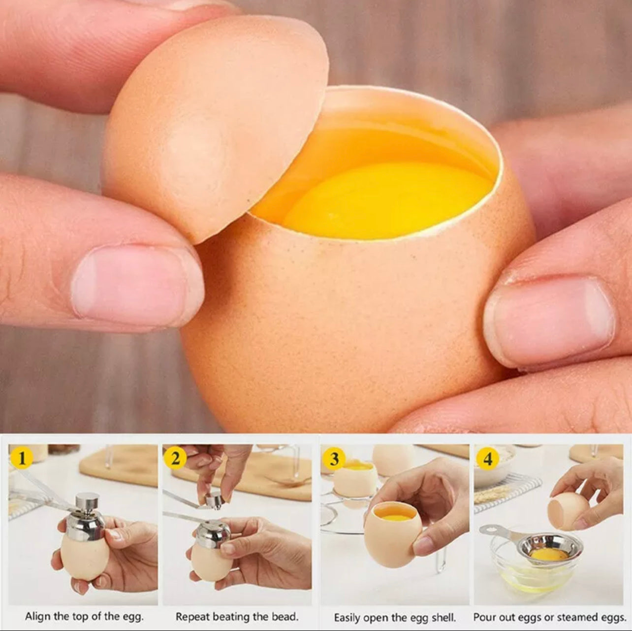 Stainless Steel Egg Cutter Eggshell Topper Shell Opener Kitchen Cooking Tool model Type B a bit larger than Model A 3.5 Cm