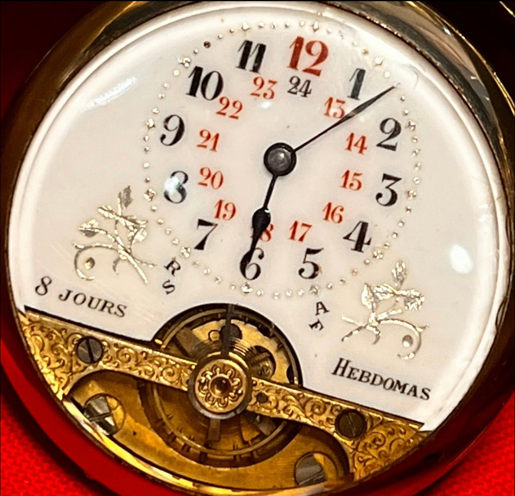 R#211 A- Collectors Vintage Swiss Hebdomas by OMEGA From 1902 Collectors Vintage Swiss Hebdomas 122 Years Old 1902 pocket watch