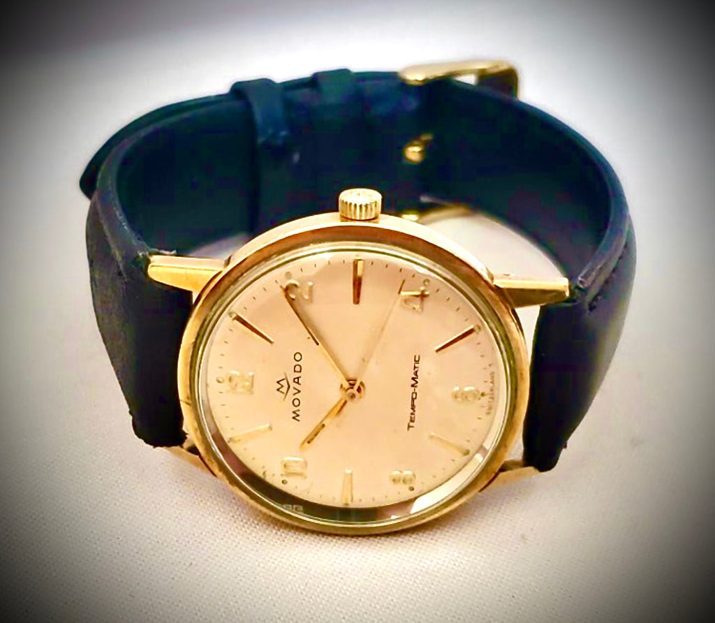 #612 Vintage MOVADO Tempo-Matic SUB SEA 14k Gold filled Watch