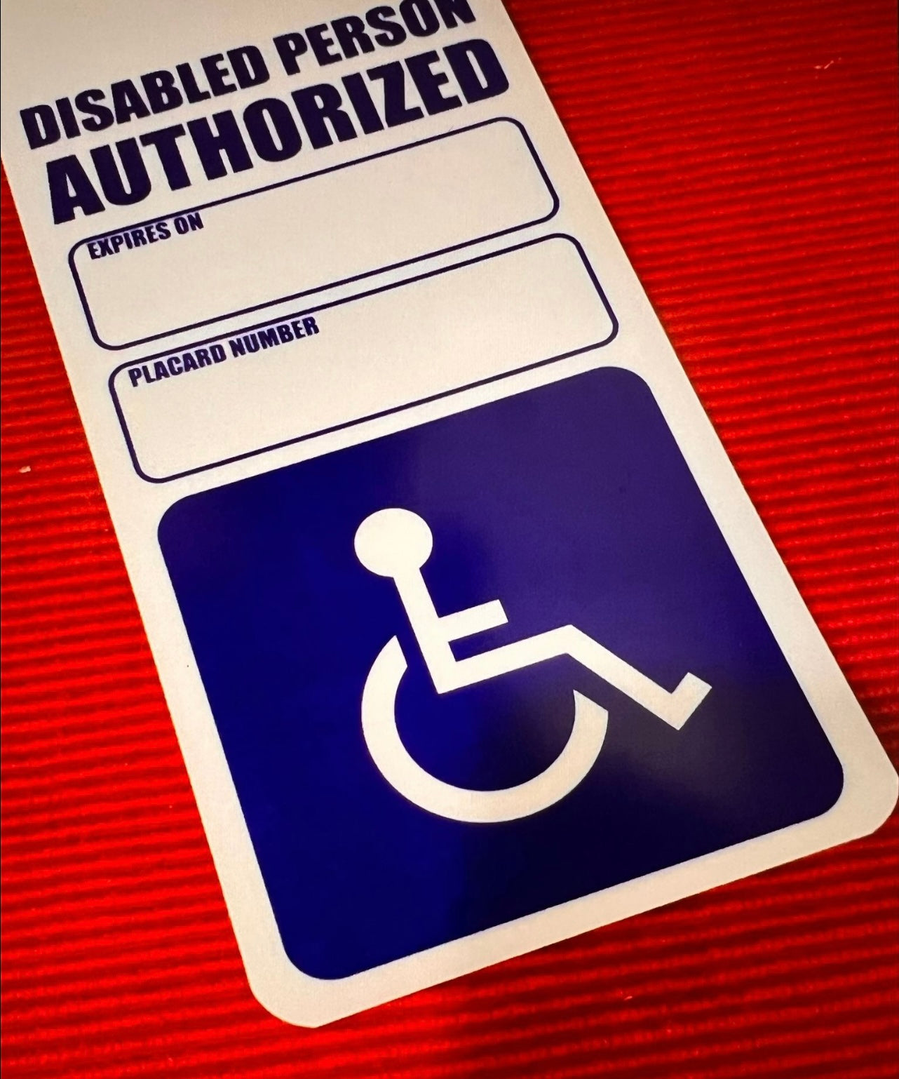 Handicap Disabled Placard, Sign Impedido Card Fast Shipping