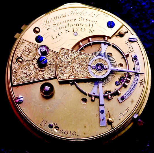 #820 James Poole & Co London Quality Fusee lever pocket watch movement