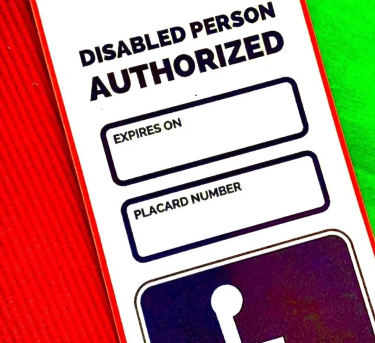 Handicap Disabled Placard, Sign Impedido Card Fast Shipping