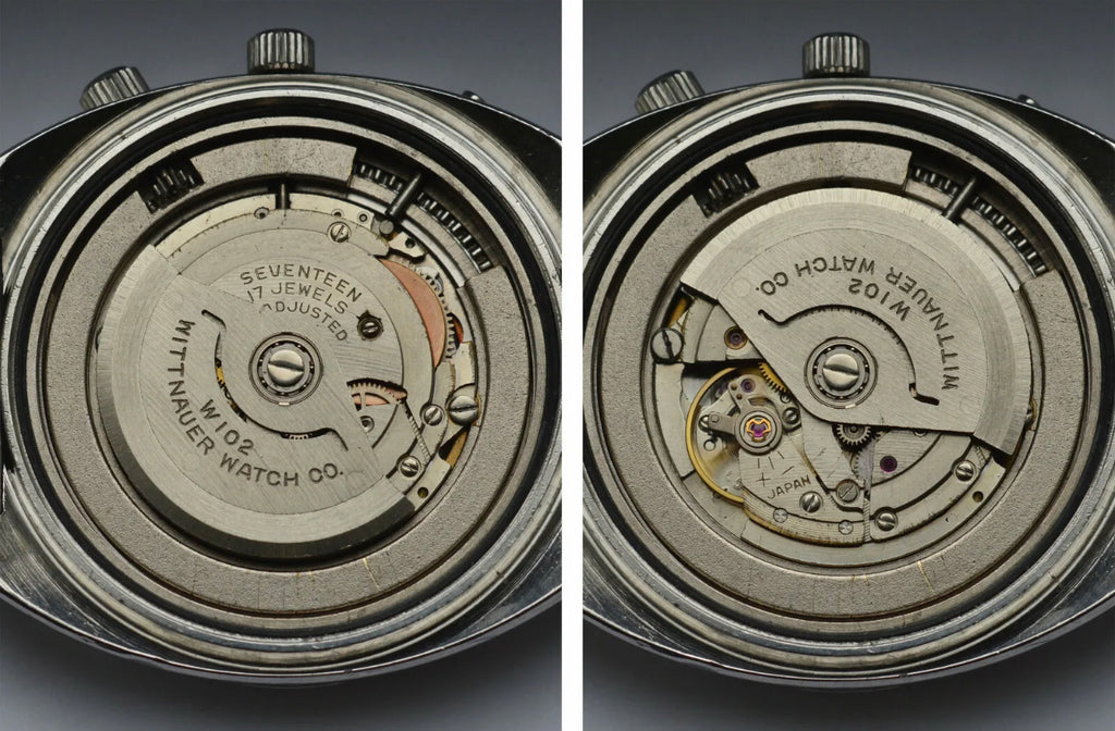 #682 1970s WITTNAUER 2000 Blue Calendar 42mm MEN Wristwatch Japan Auto Cal. W102 RUNS
