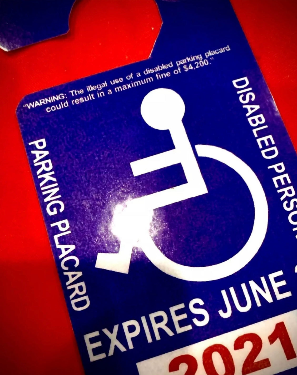 Souvenir 2021 Handicap Disabled  Placard  Impedido Card Same Day Shipping