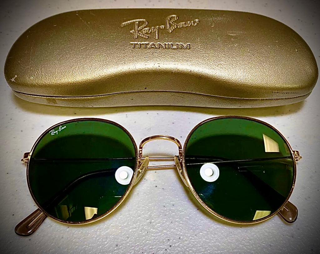 Beautiful VINTAGE Glass Lense Ray-Ban ROUND AVIATOR SUNGLASSES