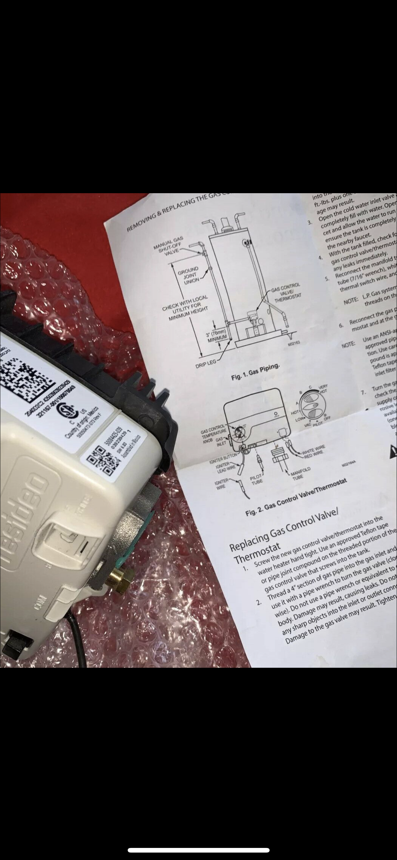 Original Honeywell Water Heater Propane Gas Control ValveWV8840B5069 2 1/4”short sensor probe