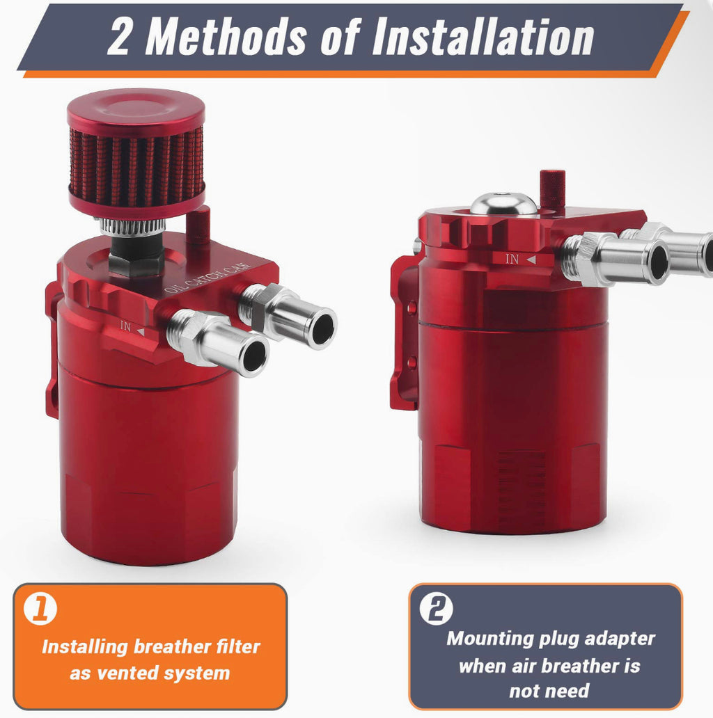 Oil Catch Tank Can Reservoir With Breather Filter Aluminum Fuel Engine