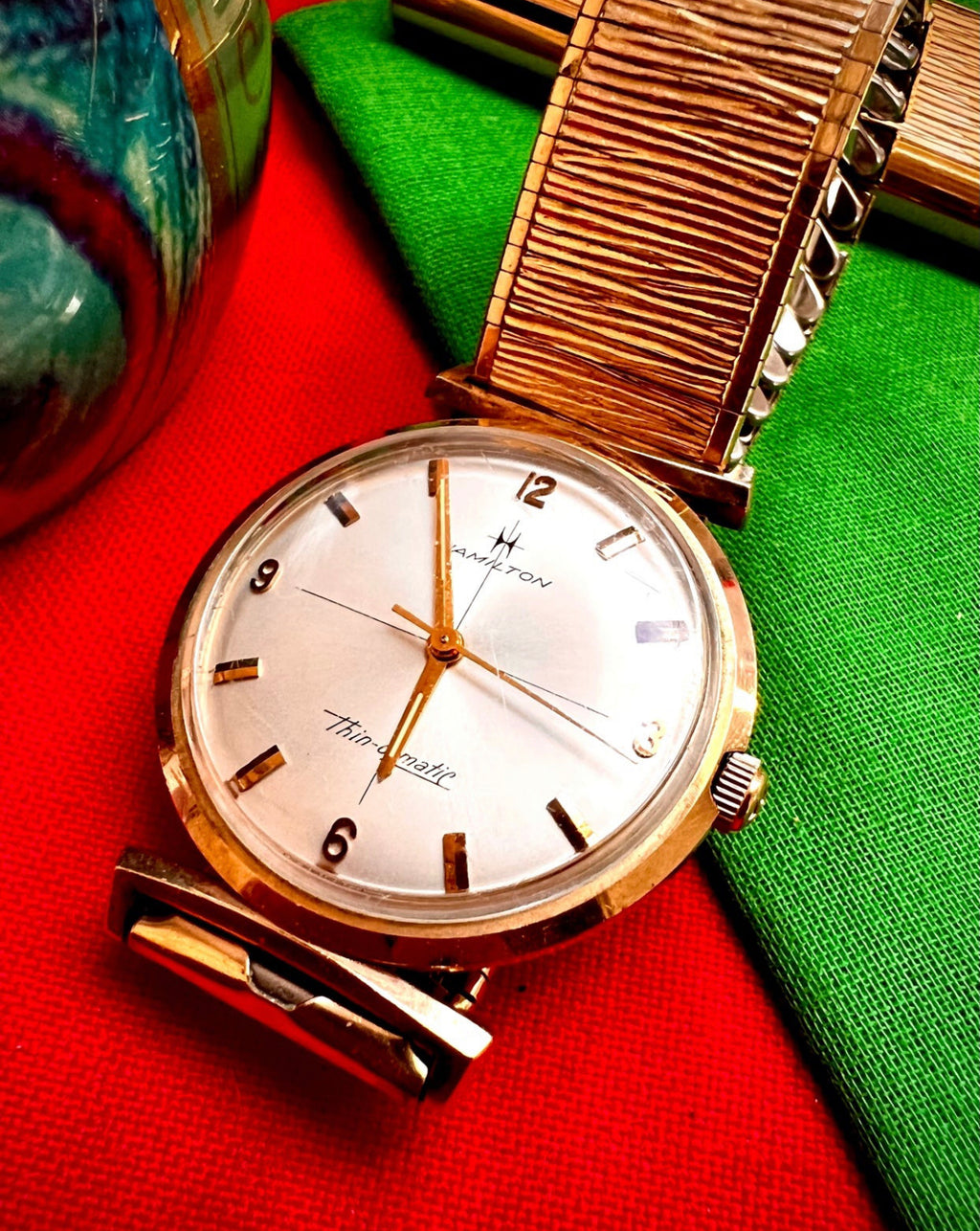 #377 Hamilton Thin-O-Matic 10K Gold Filled Case,Back and Band Unisex wrist watch