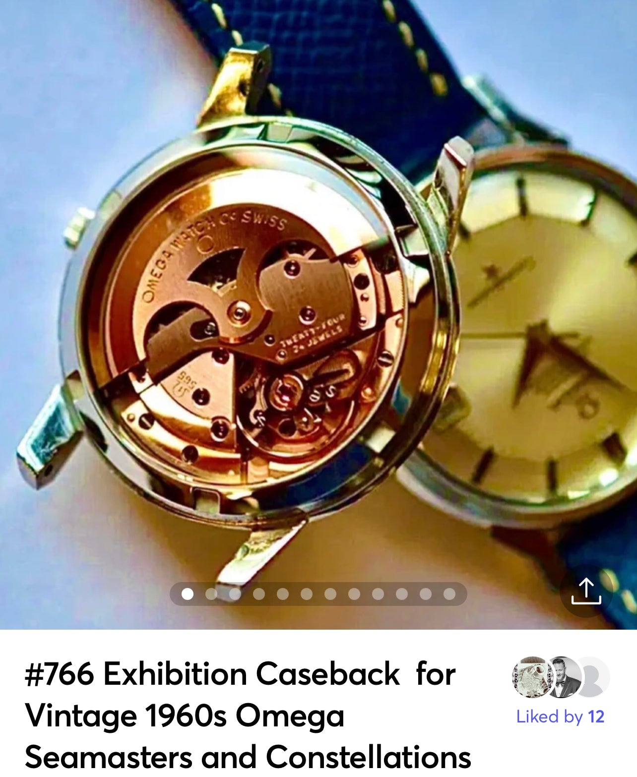 #766A Exhibition Caseback ONLY with installation for Vintage 1960s Omega Seamasters and Constellations