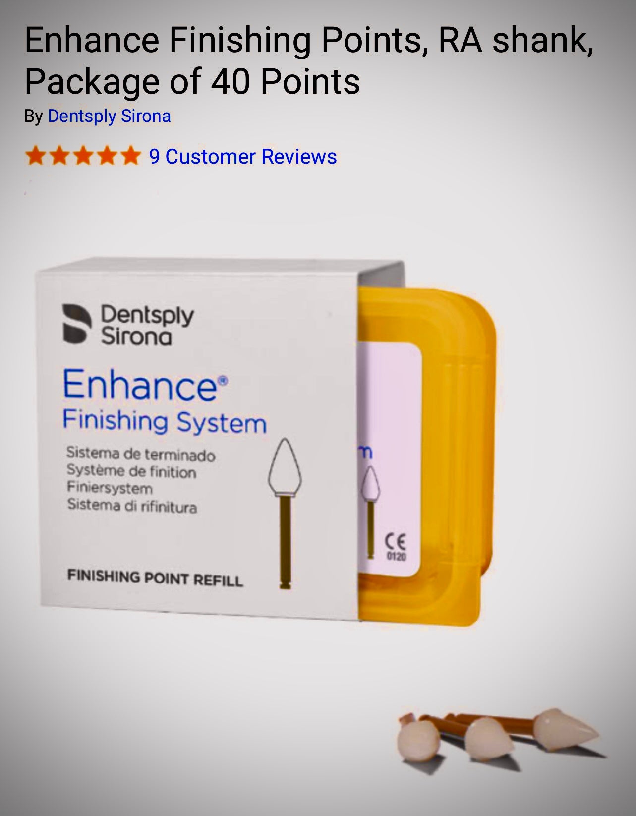 Enhance Finishing Points, RA shank, Package of 40 Points By Dentsply Sirona