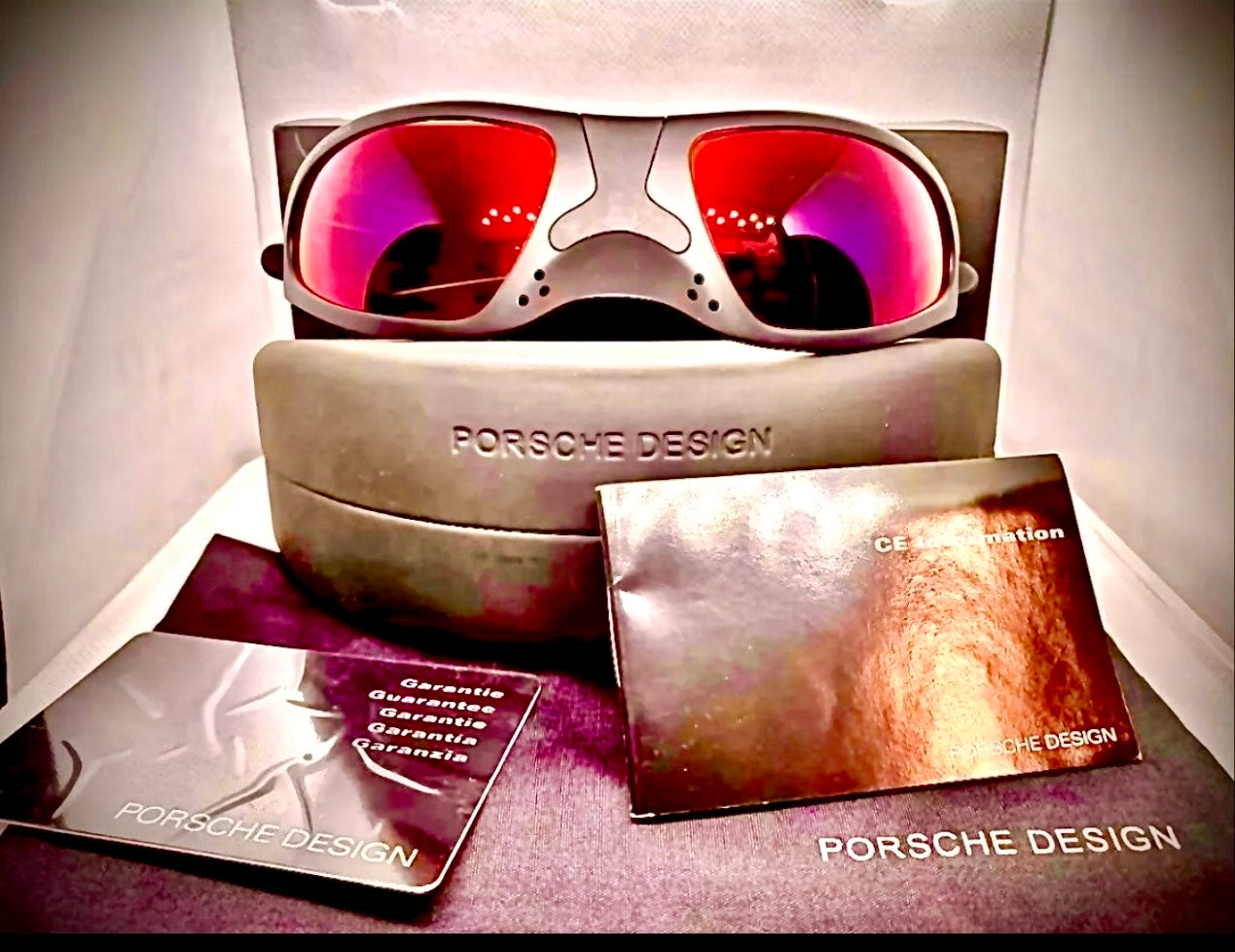 PORSCHE DESIGN P3001 D-6921 120 RARE Green Red Mirrored Sunglasses France