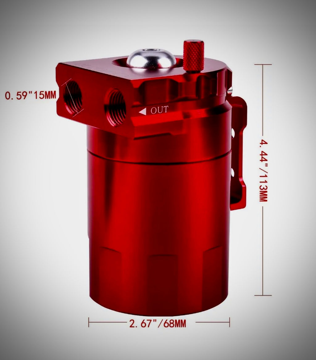 Oil Catch Tank Can Reservoir With Breather Filter Aluminum Fuel Engine