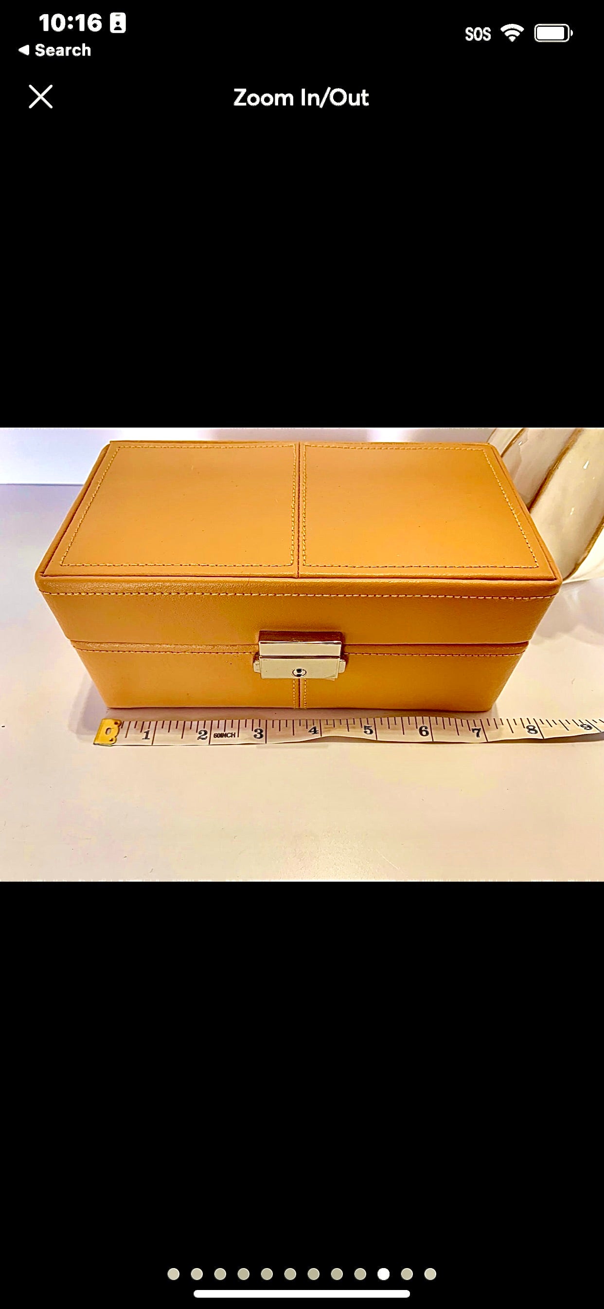 Ladies Tan Genuine Leather Watch Box w Silver Front Closure