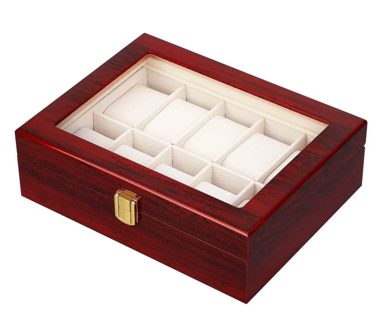 New 10 Slots Wooden Watch Display Case Jewelry Collection Storage Holder Box