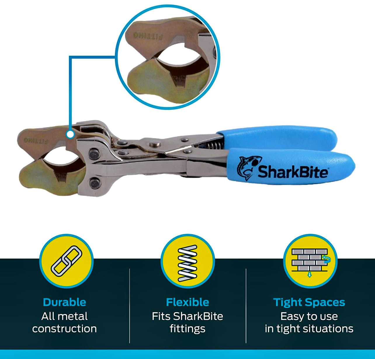 SharkBite 3/8 Inch to 1 Inch Pro Push to Connect Disconnect Tool, PEX Pipe, Copper, CPVC, PE-RT, HDPE, PROD3810