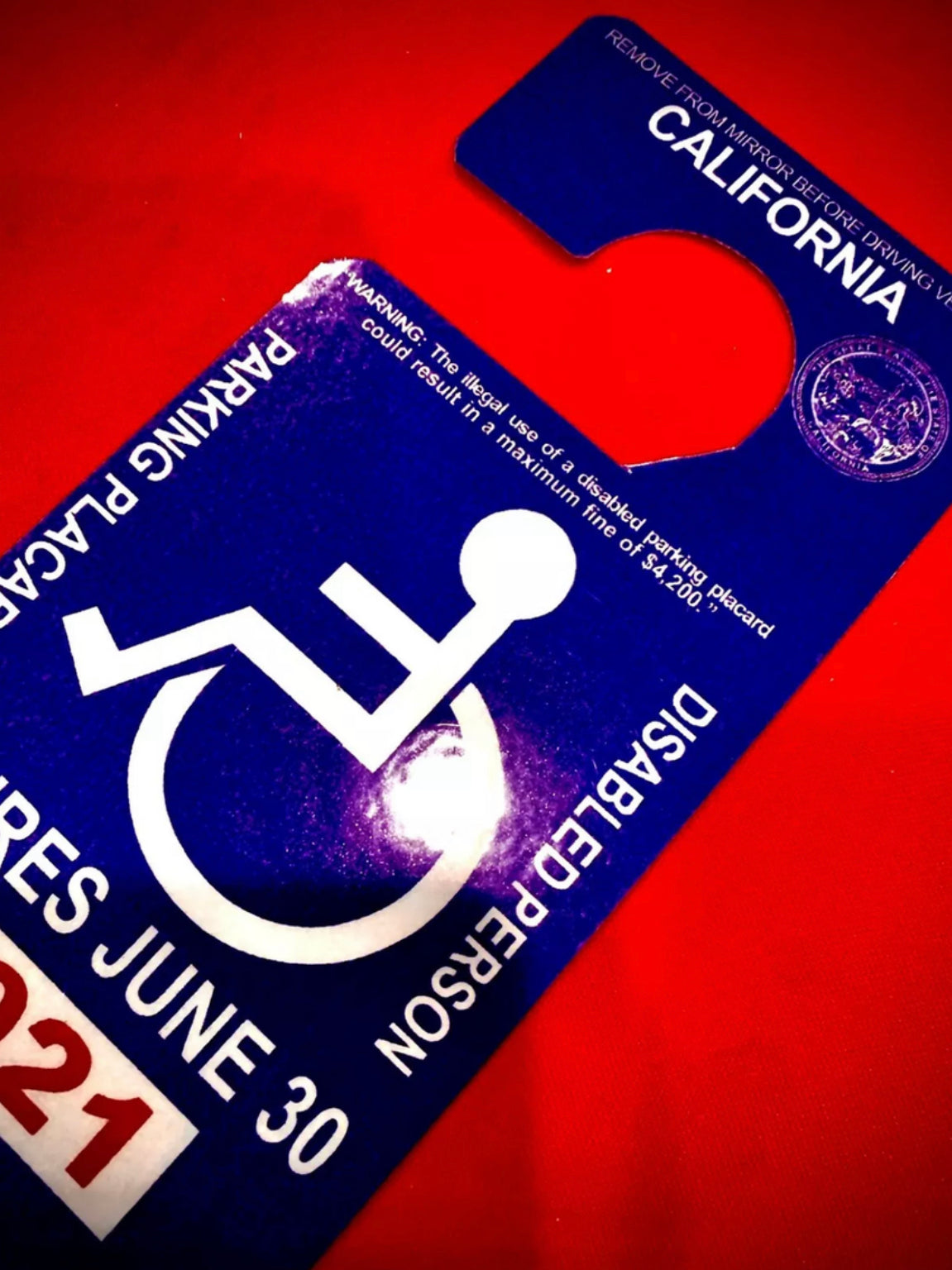 Souvenir 2021 Handicap Disabled  Placard  Impedido Card Same Day Shipping