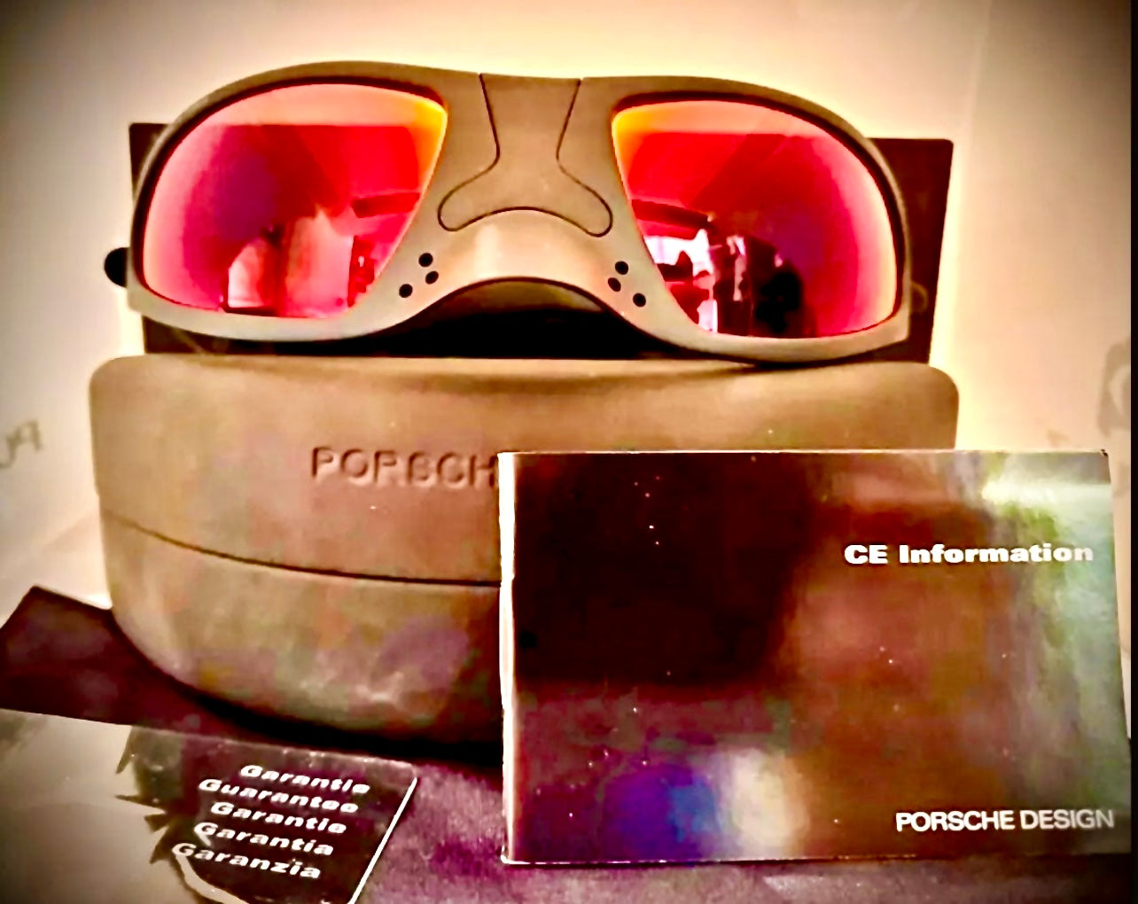 PORSCHE DESIGN P3001 D-6921 120 RARE Green Red Mirrored Sunglasses France