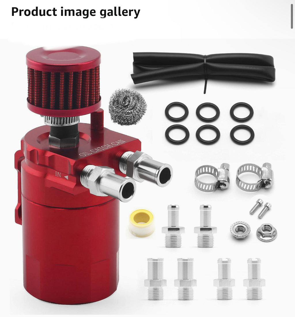 Oil Catch Tank Can Reservoir With Breather Filter Aluminum Fuel Engine