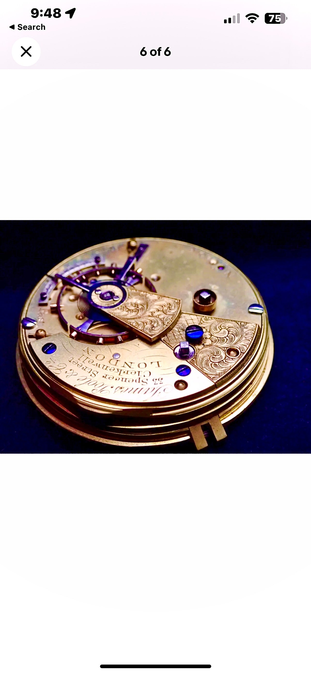 #820 James Poole & Co London Quality Fusee lever pocket watch movement