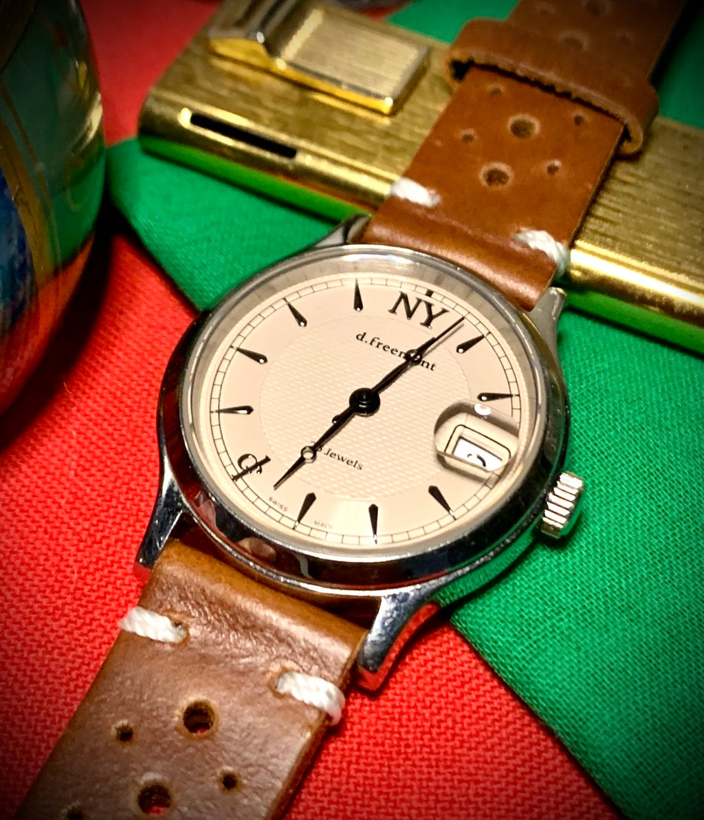 #037 Rare Collector’s dfremont Automatic 25  Jewls Exhibition Back Swiss Made