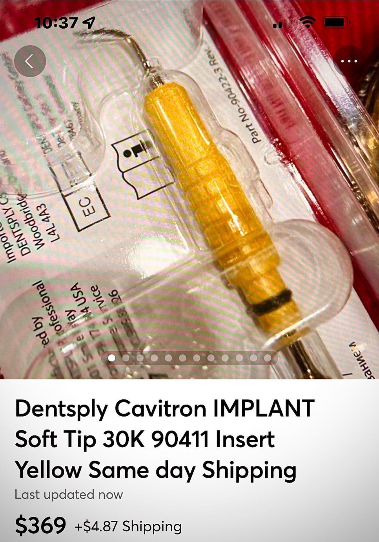 2 x Dentsply Cavitron IMPLANT Soft Tip 30K 90411 Insert Yellow Same day Shipping